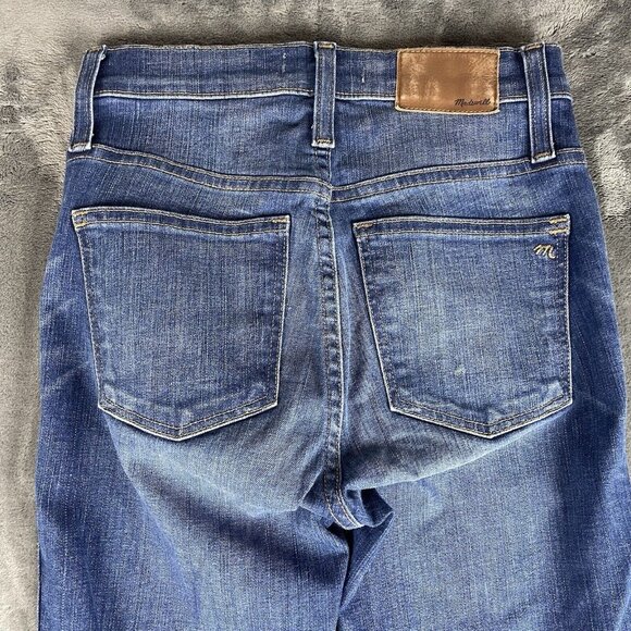Madewell Womens 10” High-Rise Skinny Blue Denim Distressed Jeans Size 24 - Picture 4 of 11